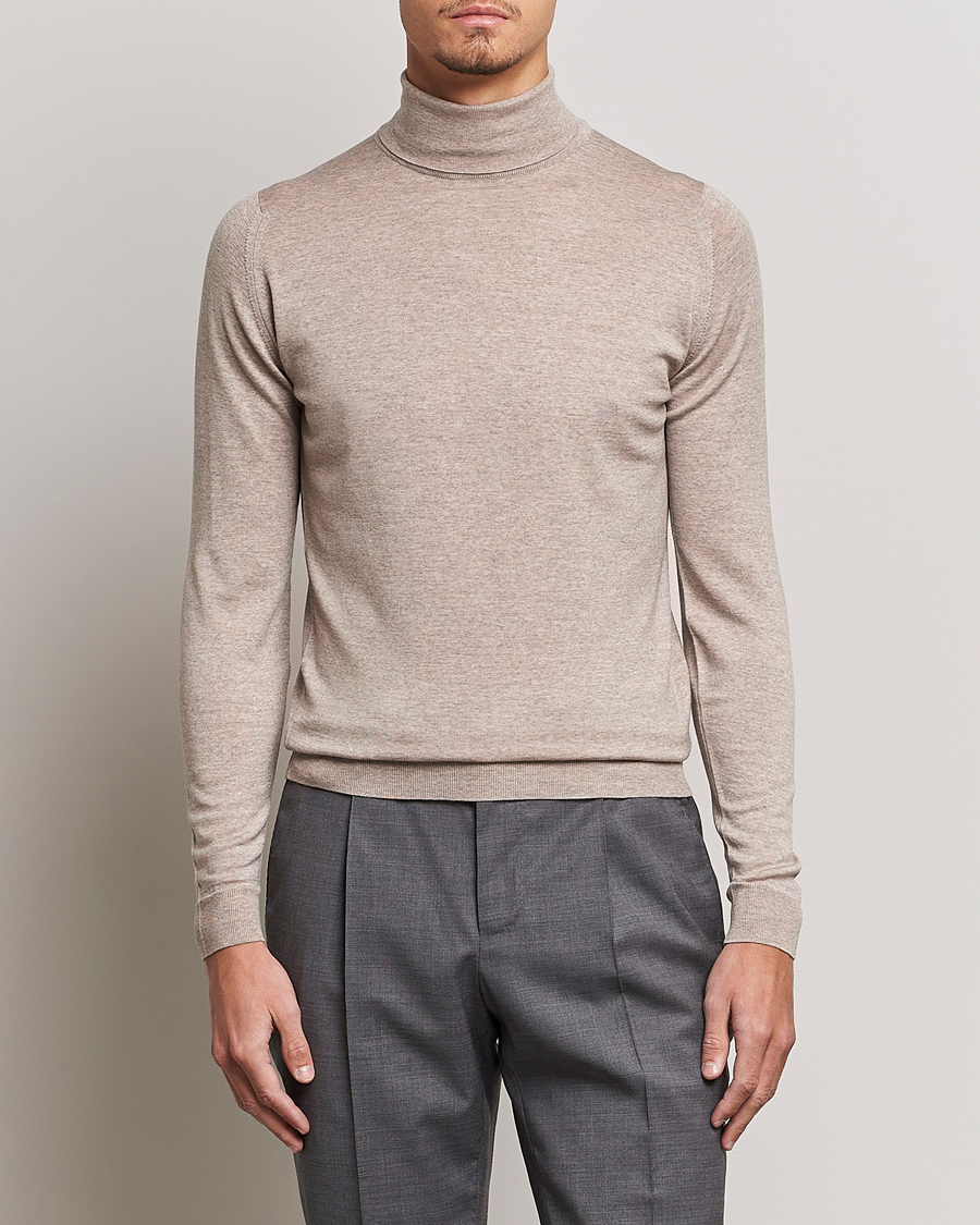 Homme | Pulls Et Tricots | John Smedley | Cherwell Extra Fine Merino Rollneck Soft Fawn