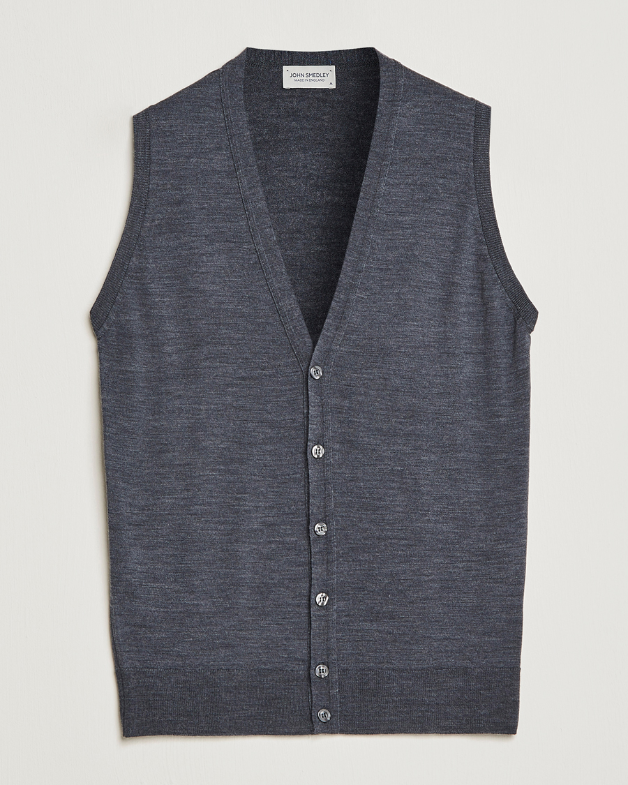Homme | Pulls Et Tricots | John Smedley | Huntswood Slim Fit Waistcoat Charcoal