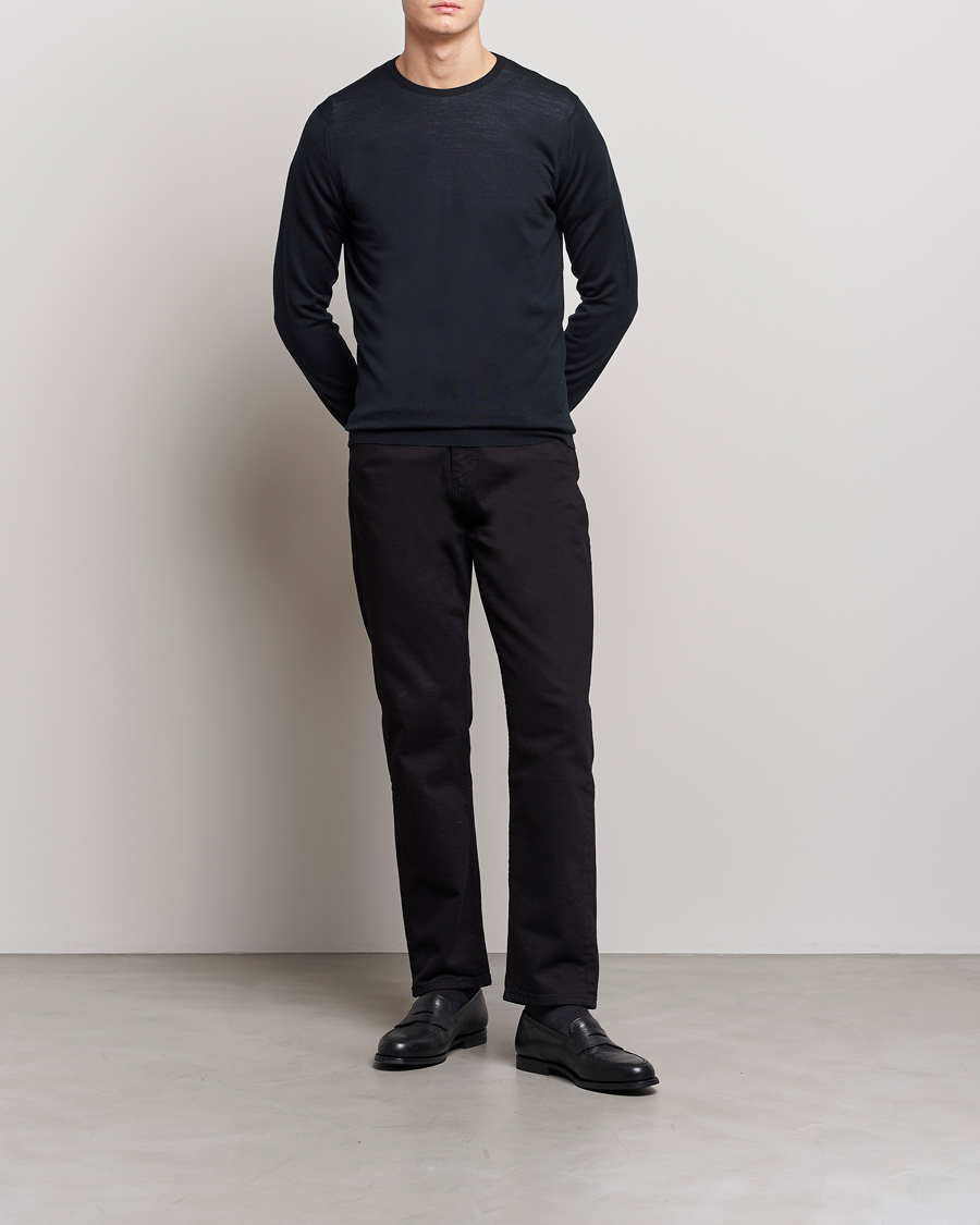 Homme | Pulls Et Tricots | John Smedley | Lundy Extra Fine Merino Crew Neck Black