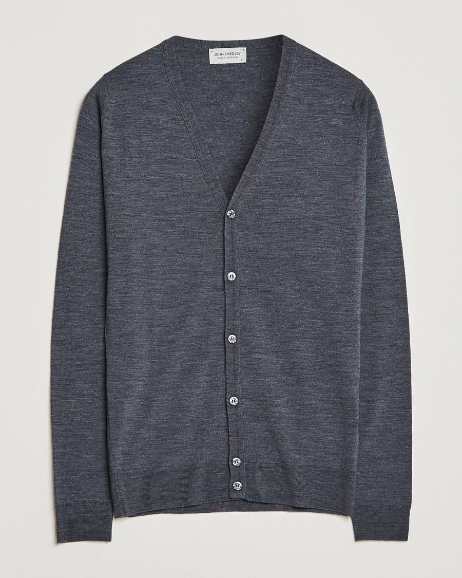 Homme | Pulls Et Tricots | John Smedley | Petworth Extra Fine Merino Cardigan Charcoal