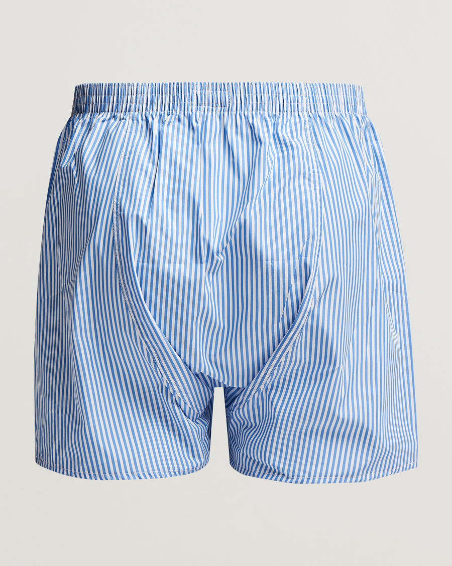Homme | Sous-Vêtements Et Chaussettes | Derek Rose | Classic Fit Cotton Boxer Shorts Blue Stripe