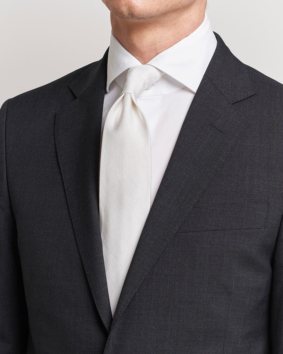 Homme | Cravates | Amanda Christensen | Plain Classic Tie 8 cm White