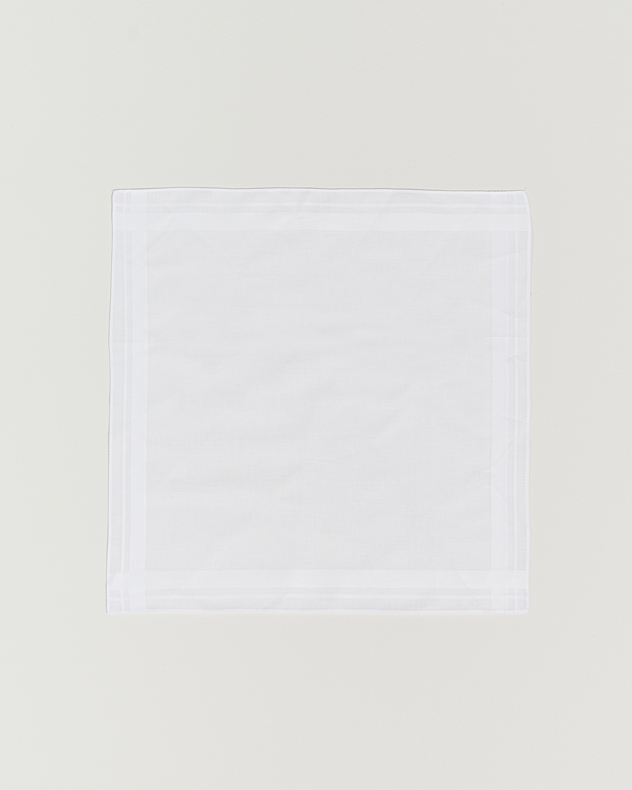 Homme | Pochettes De Costume | Amanda Christensen | Cotton Pocket Square White