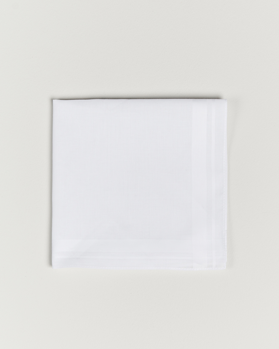 Homme | Pochettes De Costume | Amanda Christensen | Cotton Pocket Square White