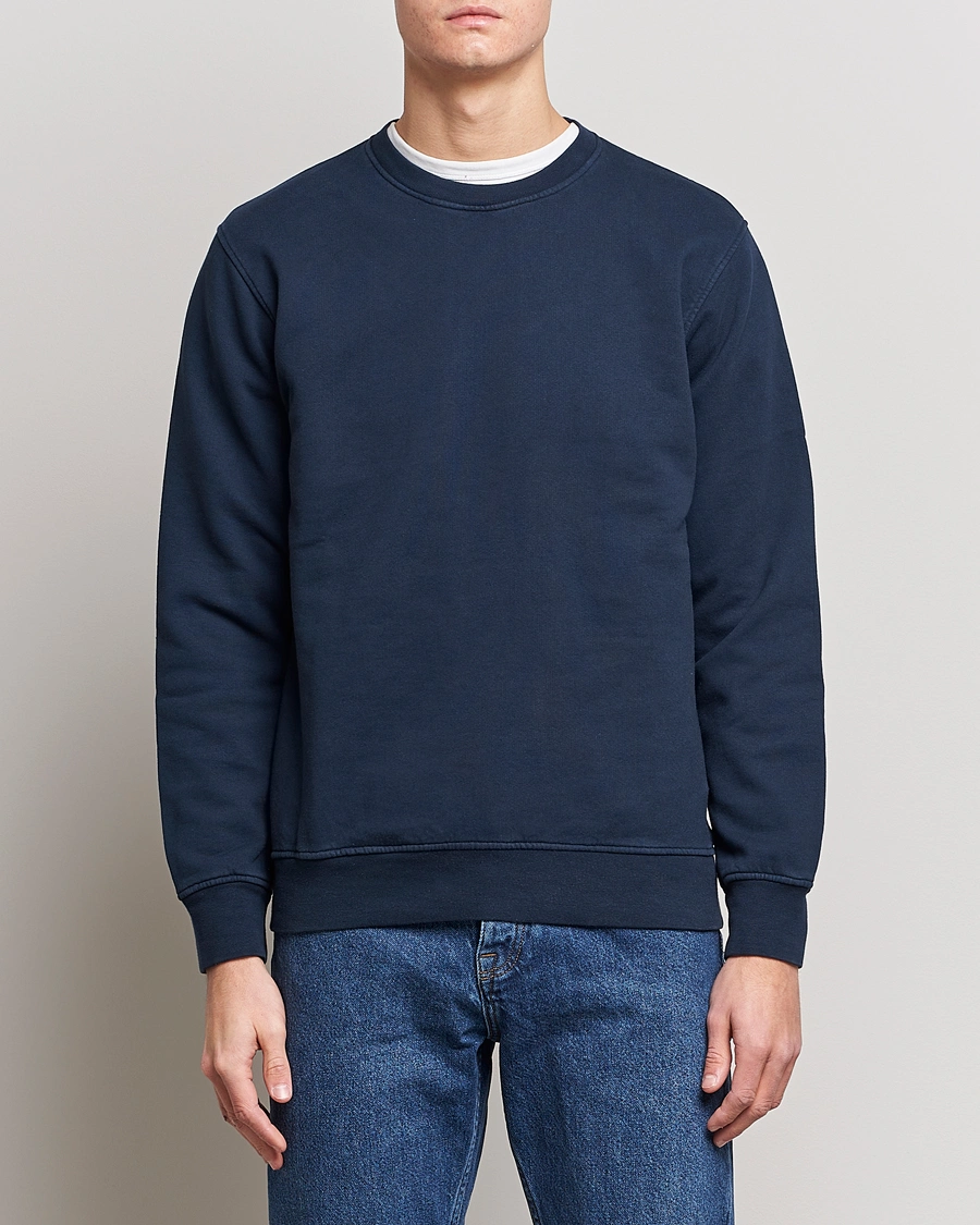 Homme |  | Colorful Standard | Classic Organic Crew Neck Sweat Navy Blue