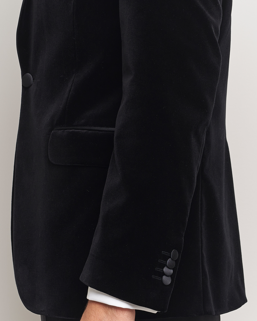 Homme | Blazers | Oscar Jacobson | Frampton Velvet Tuxedo Blazer Black