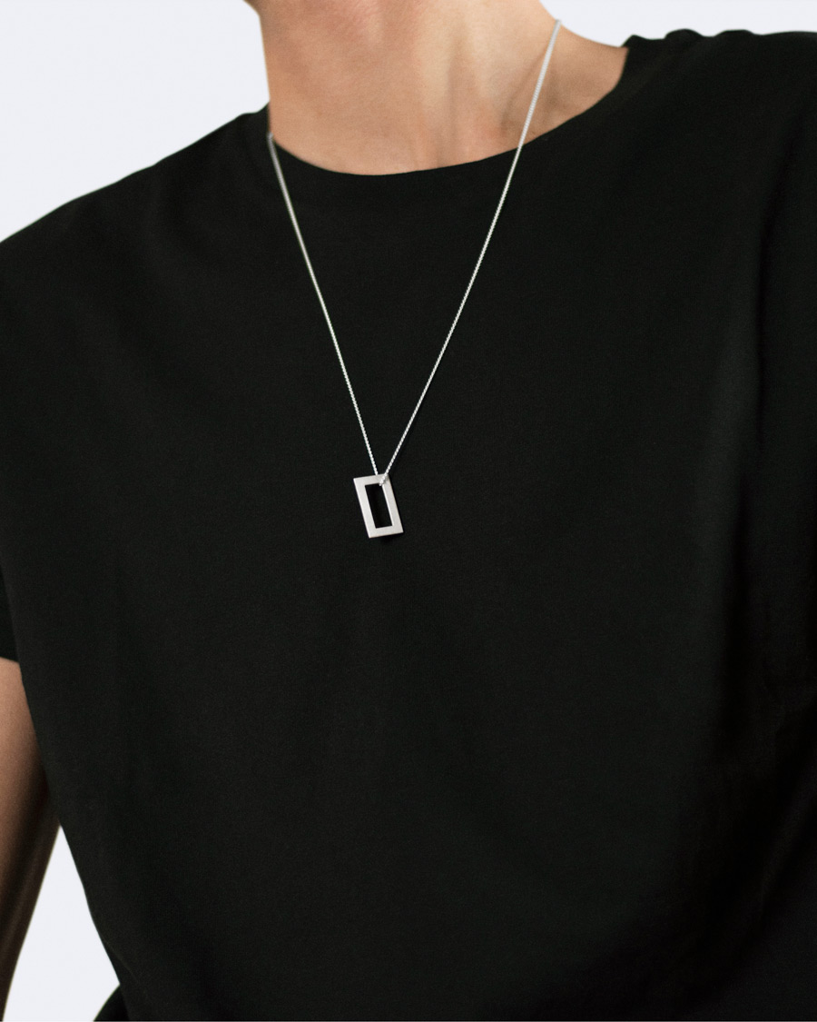 Homme | Sections | LE GRAMME | Rectangular Necklace Le 3.4 Sterling Silver