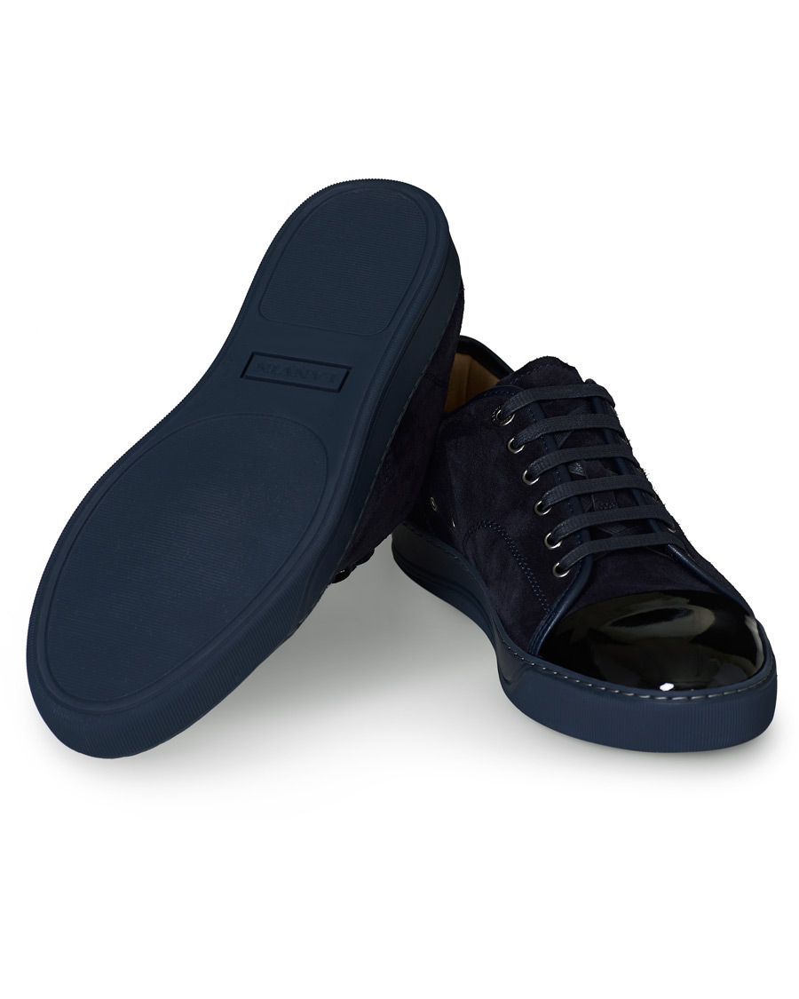 Homme | Lanvin Patent Captoe Sneaker Dark Blue/Dark Blue | Lanvin | Patent Captoe Sneaker Dark Blue/Dark Blue