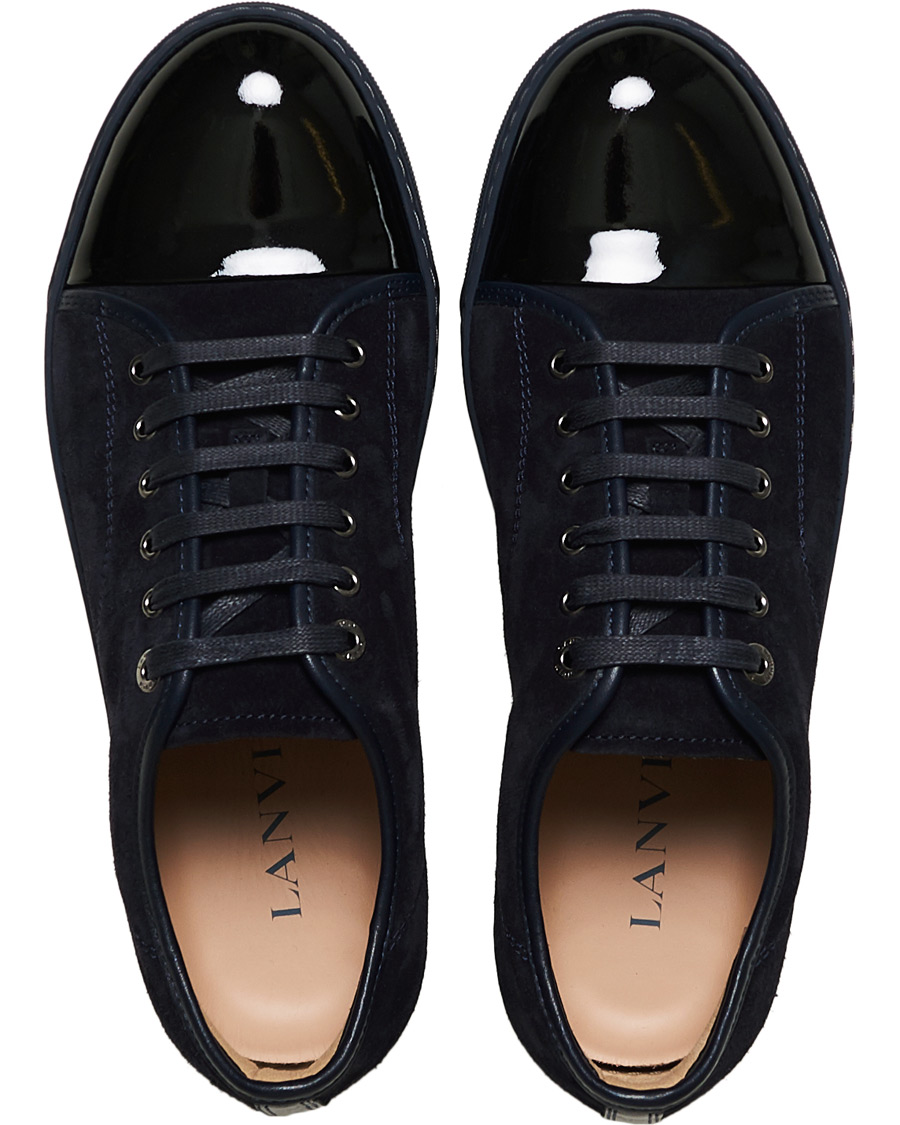Homme | Lanvin Patent Captoe Sneaker Dark Blue/Dark Blue | Lanvin | Patent Captoe Sneaker Dark Blue/Dark Blue