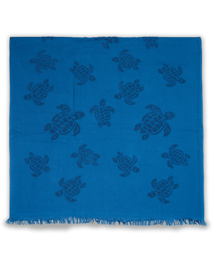 Homme | Vilebrequin Turtle Jacquard Beach Towel Blue | Vilebrequin | Turtle Jacquard Beach Towel Blue