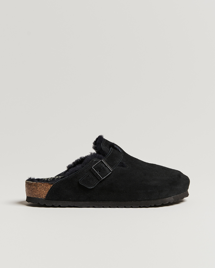 Homme | BIRKENSTOCK Boston Shearling Black Suede | BIRKENSTOCK | Boston Shearling Black Suede
