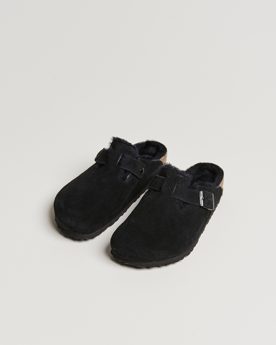 Homme | BIRKENSTOCK Boston Shearling Black Suede | BIRKENSTOCK | Boston Shearling Black Suede