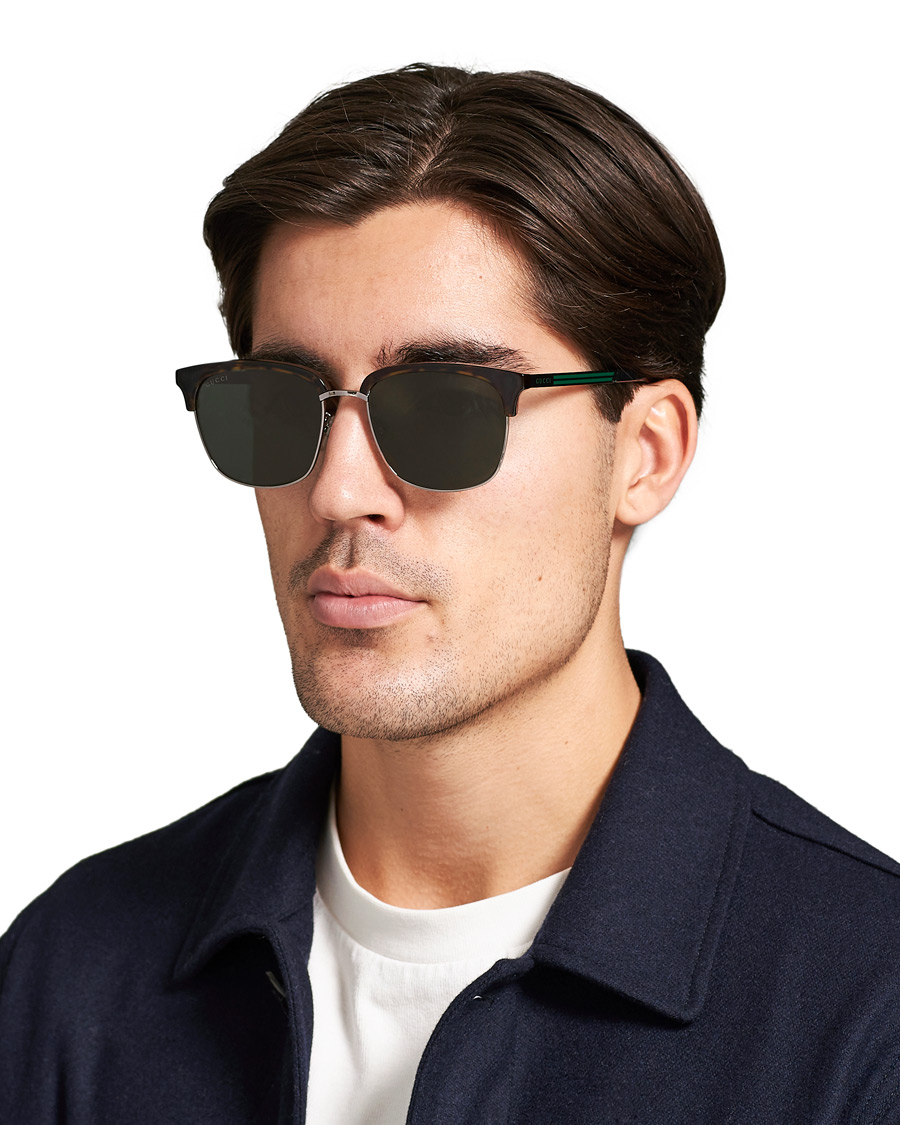 Homme | GUCCI GG0697S Sunglasses Havana/Green | Gucci | GG0697S Sunglasses Havana/Green