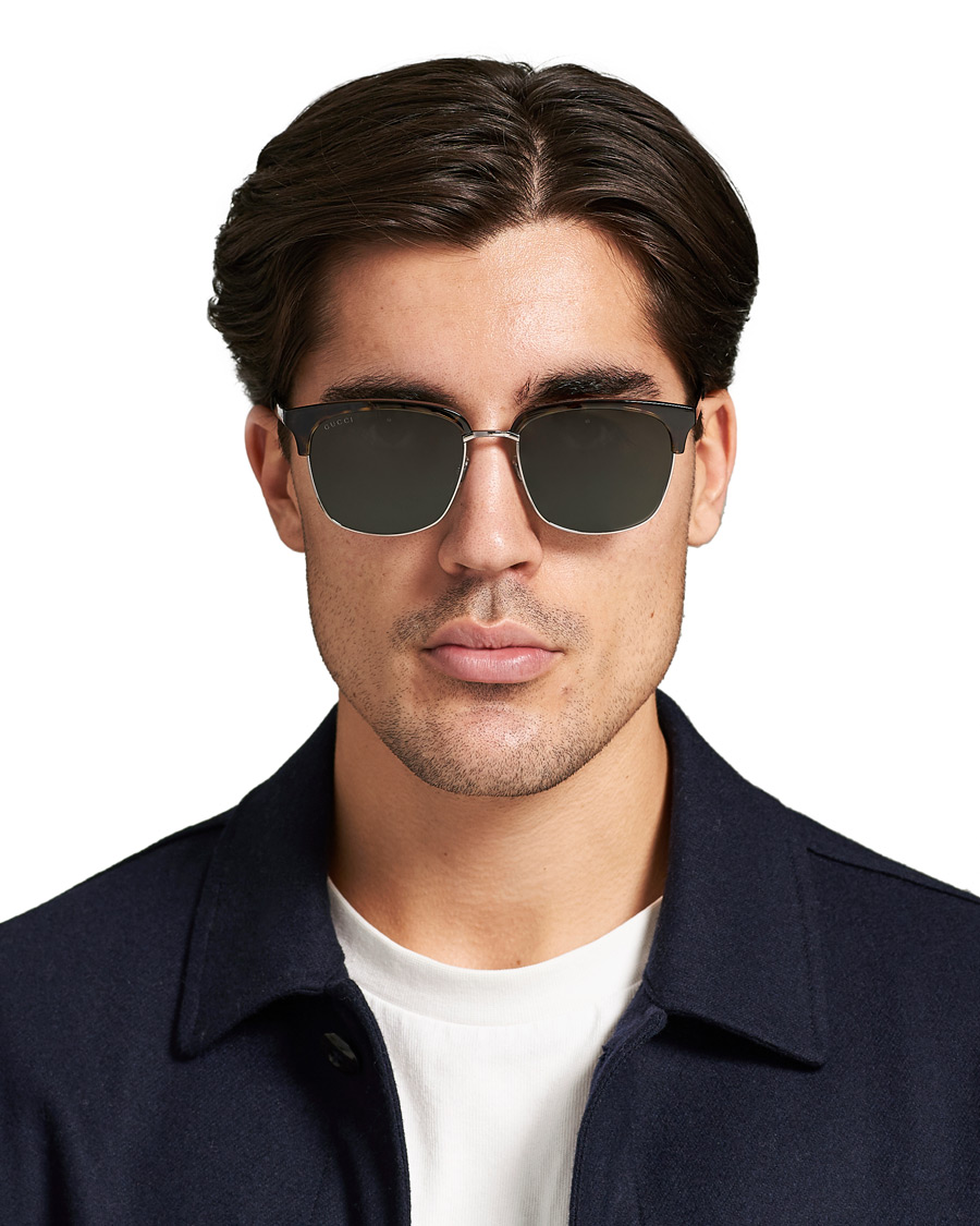 Homme | GUCCI GG0697S Sunglasses Havana/Green | Gucci | GG0697S Sunglasses Havana/Green