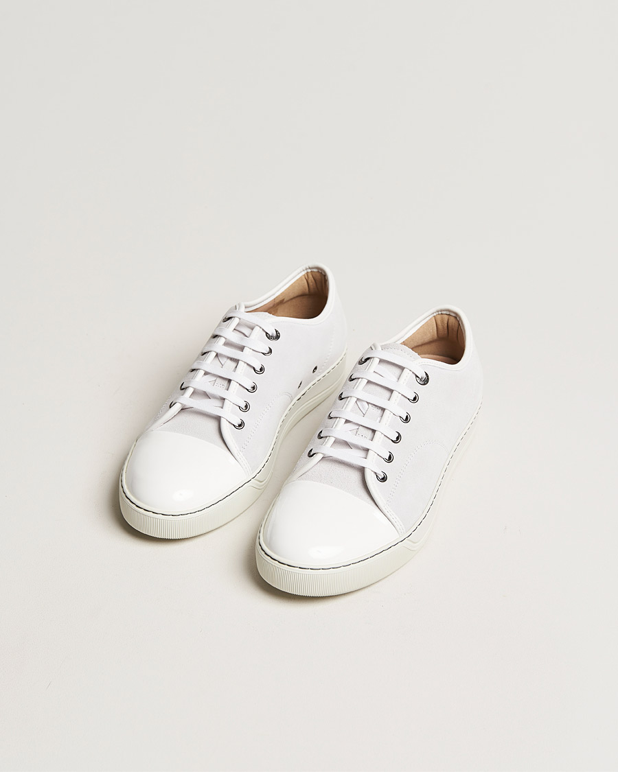 Homme | Lanvin Patent Cap Toe Sneaker White | Lanvin | Patent Cap Toe Sneaker White