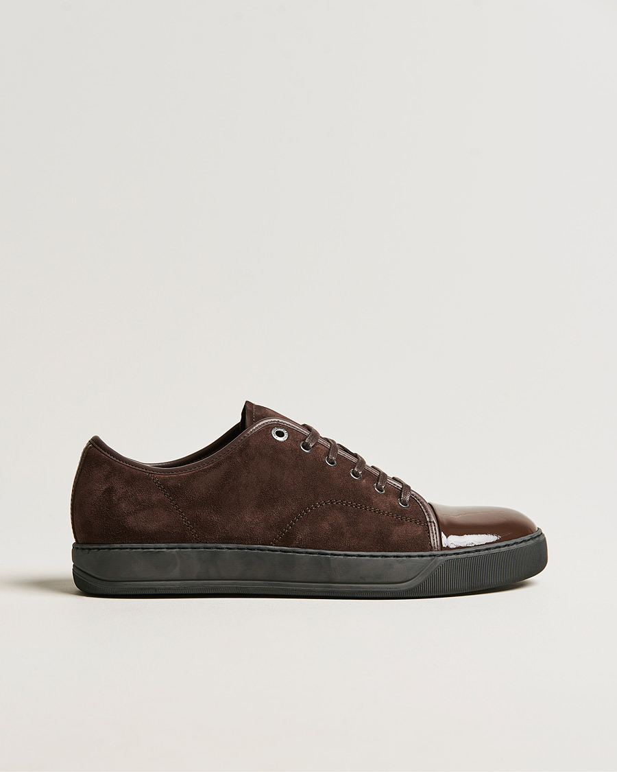 Homme | Lanvin Patent Cap Toe Sneaker Dark Brown | Lanvin | Patent Cap Toe Sneaker Dark Brown