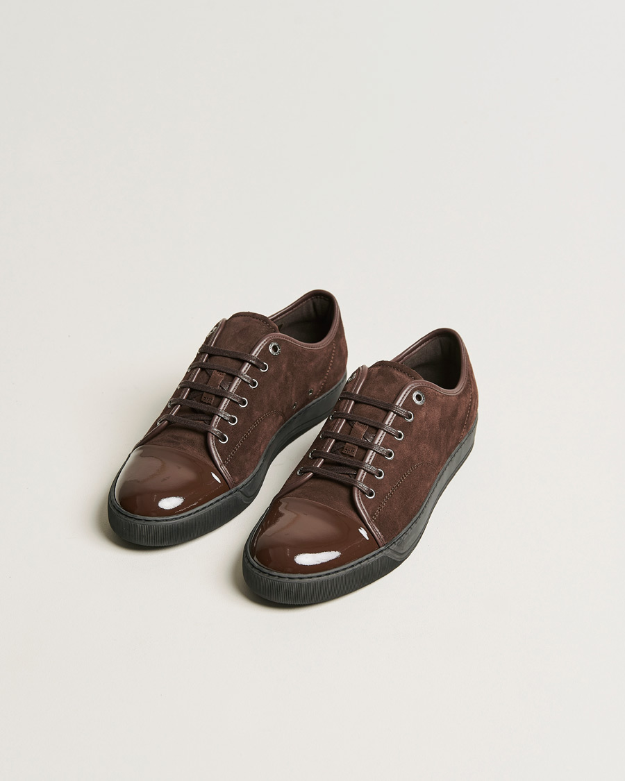 Homme | Lanvin Patent Cap Toe Sneaker Dark Brown | Lanvin | Patent Cap Toe Sneaker Dark Brown