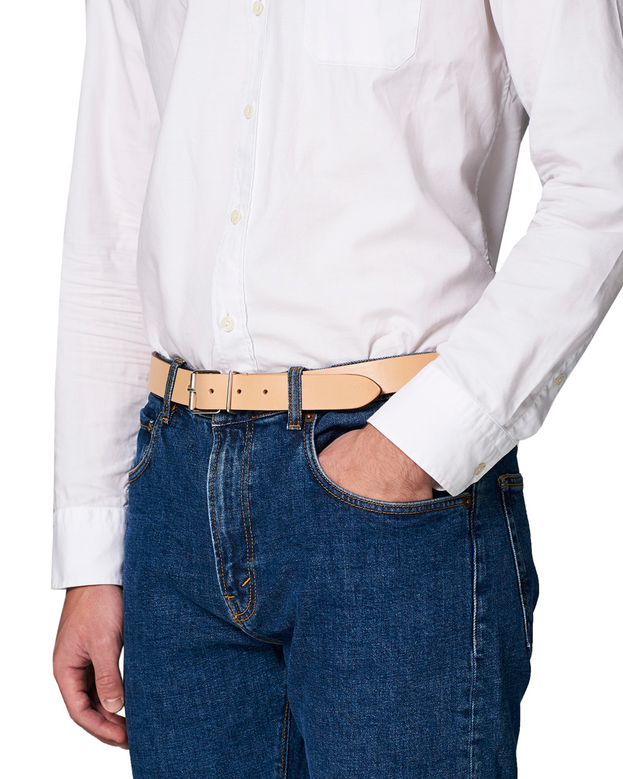Homme | Anderson's Classic Casual 3 cm Leather Belt Natural | Anderson's | Classic Casual 3 cm Leather Belt Natural