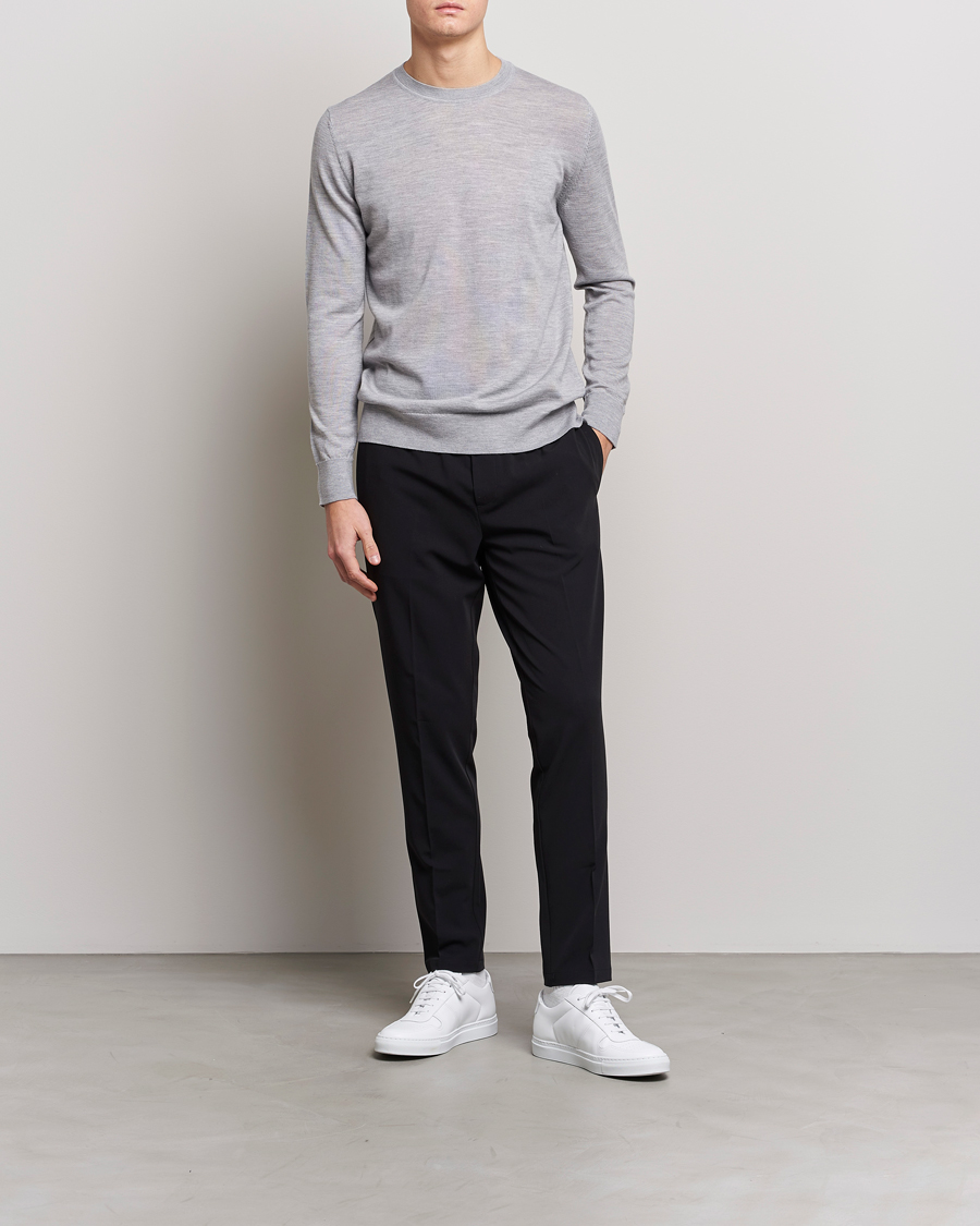 Homme | Pulls Et Tricots | Samsøe Samsøe | Flemming Superfine Merino Wool Crew Neck Grey Melange