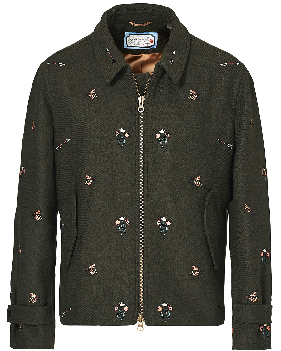 Homme | Manteaux Et Vestes | GANT | Luke Edward Hall Emrodery Zip Jacket Tartan Green