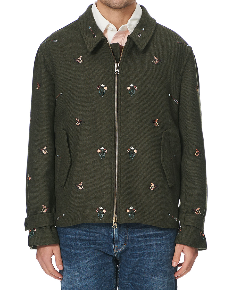 Homme | Manteaux Et Vestes | GANT | Luke Edward Hall Emrodery Zip Jacket Tartan Green