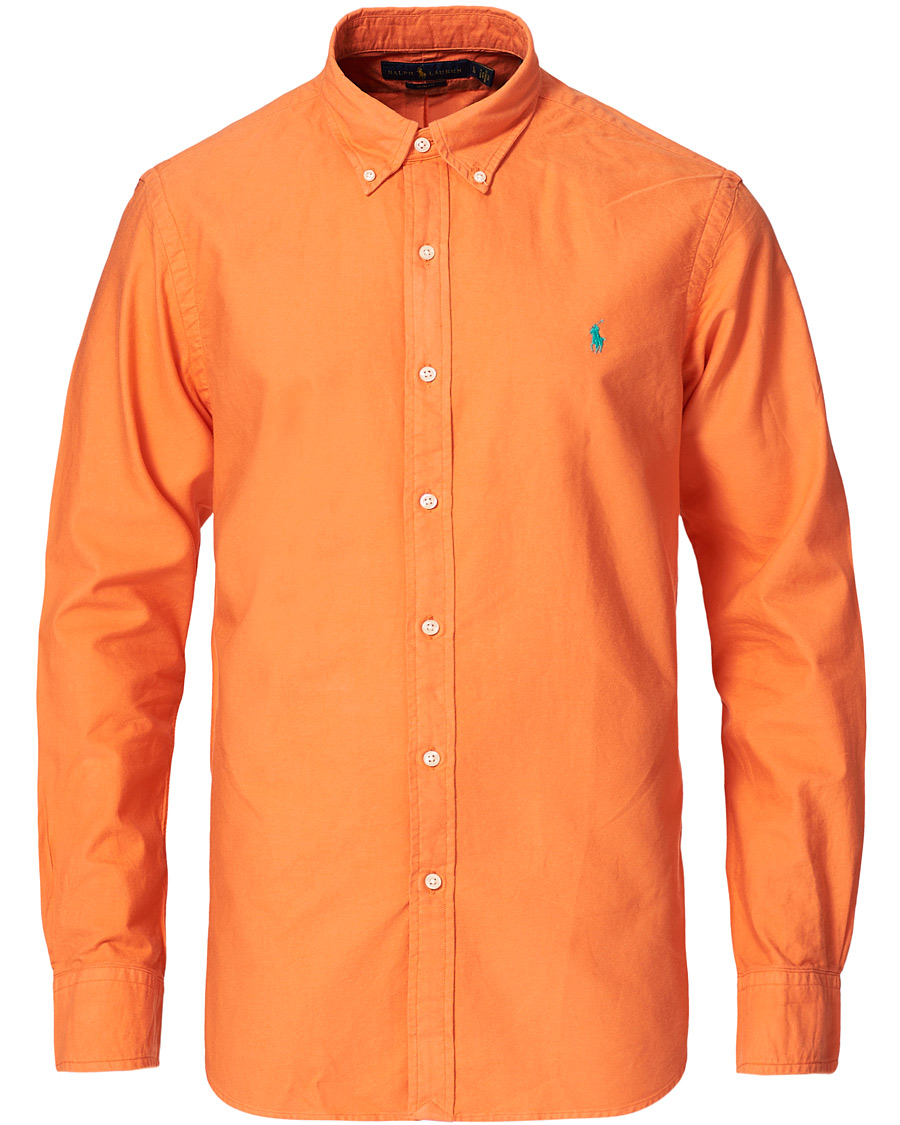 Homme | Chemises | Polo Ralph Lauren | Slim Fit Garment Dyed Oxford Shirt Orange
