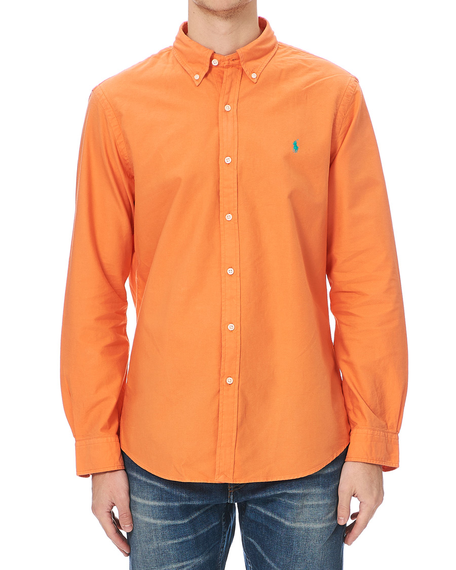 Homme | Chemises | Polo Ralph Lauren | Slim Fit Garment Dyed Oxford Shirt Orange