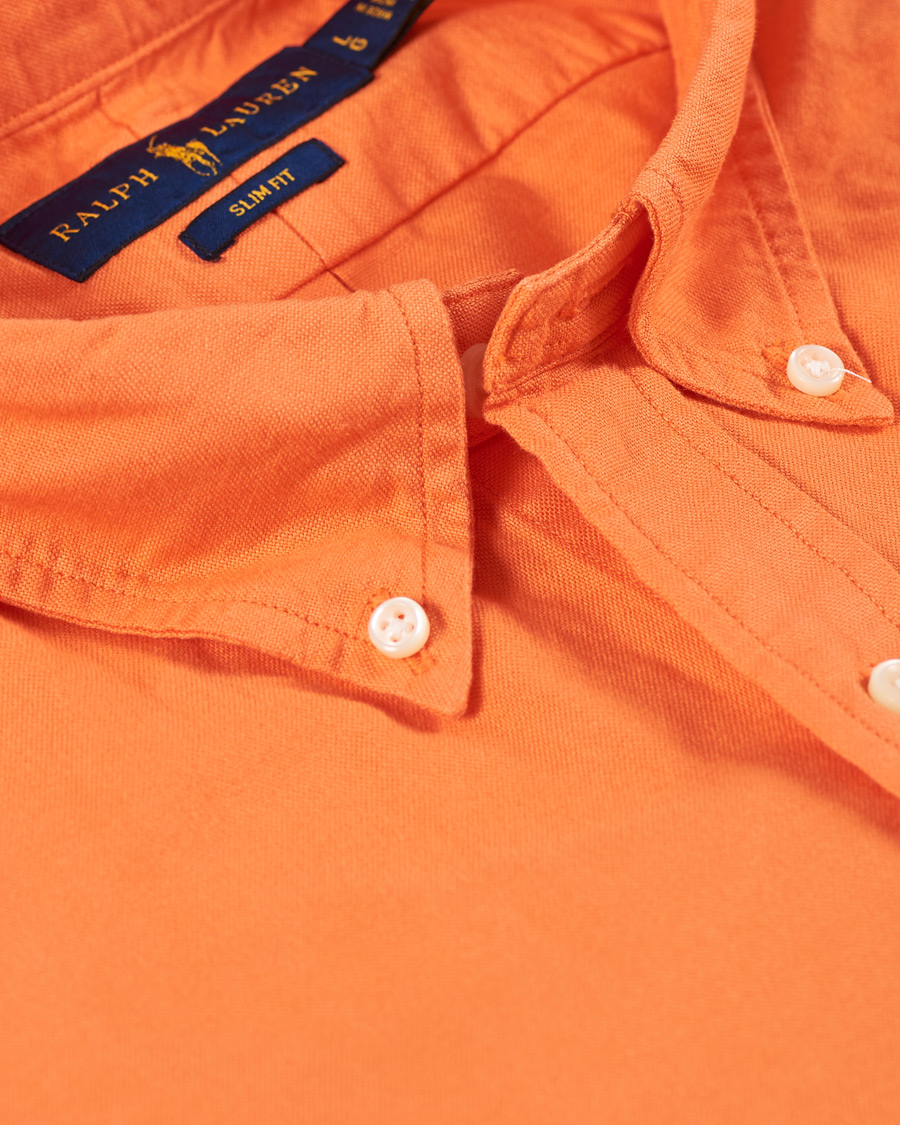 Homme | Chemises | Polo Ralph Lauren | Slim Fit Garment Dyed Oxford Shirt Orange