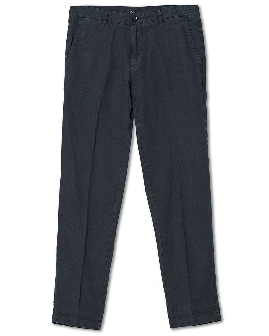 Homme | Pantalons | BOSS BLACK | BOSS Crigan Linen Pants Dark Blue