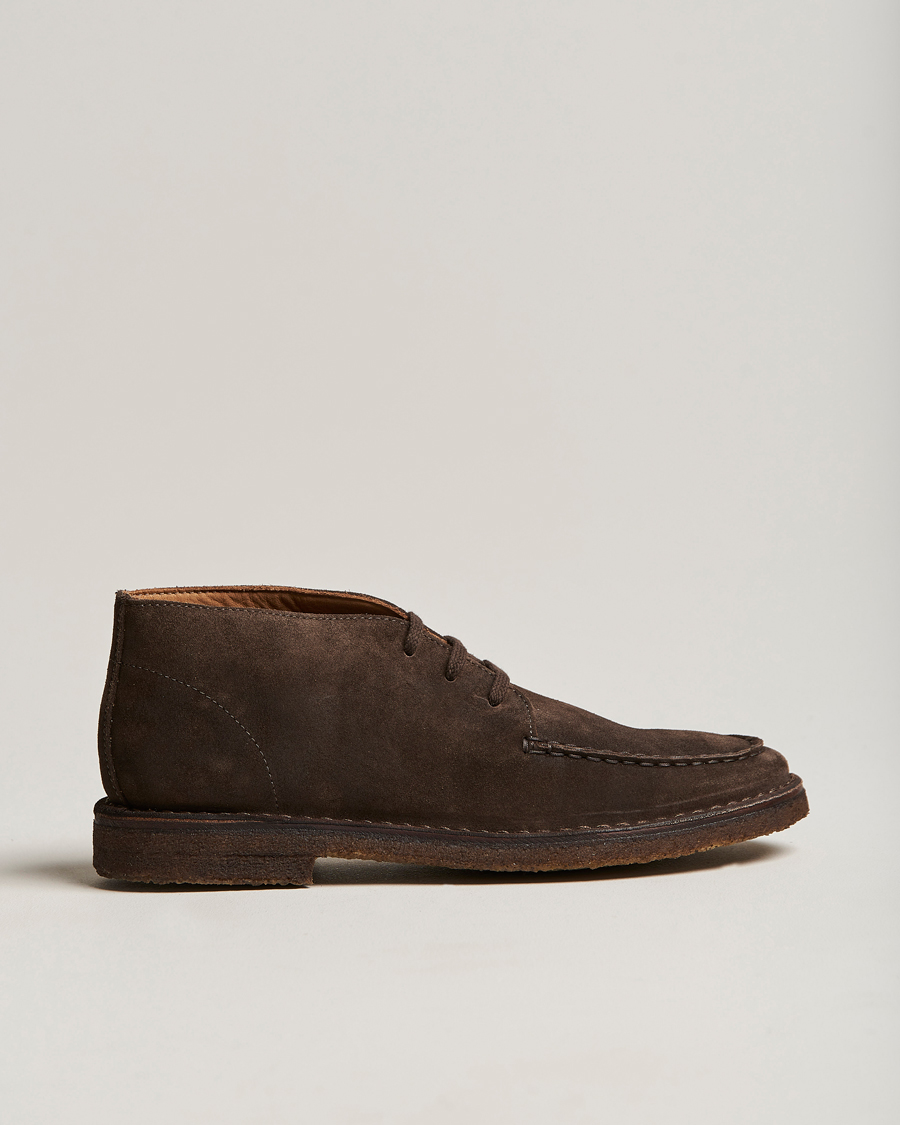 Homme | Bottes | Drake's | Crosby Moc-Toe Suede Chukka Boots Dark Brown