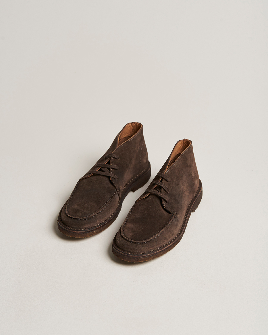 Homme | Bottes | Drake's | Crosby Moc-Toe Suede Chukka Boots Dark Brown