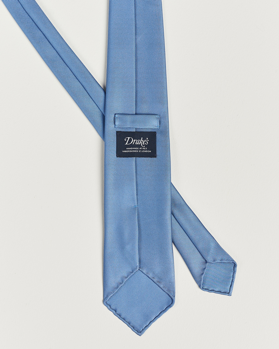 Homme | Drake's Handrolled Woven Silk 8 cm Tie Blue | Drake's | Handrolled Woven Silk 8 cm Tie Blue