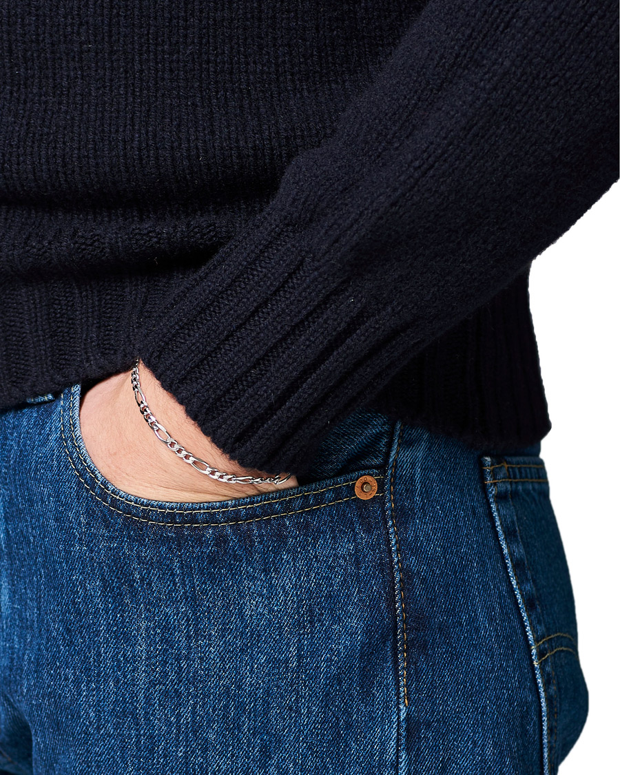 Homme | Tom Wood Figaro Thick Bracelet Silver | Tom Wood | Figaro Thick Bracelet Silver