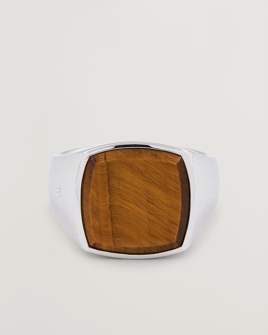 Homme | Tom Wood Cushion Tiger Eye Ring Silver | Tom Wood | Cushion Tiger Eye Ring Silver
