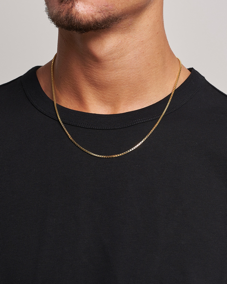 Homme | Tom Wood Square Chain M Necklace Gold | Tom Wood | Square Chain M Necklace Gold