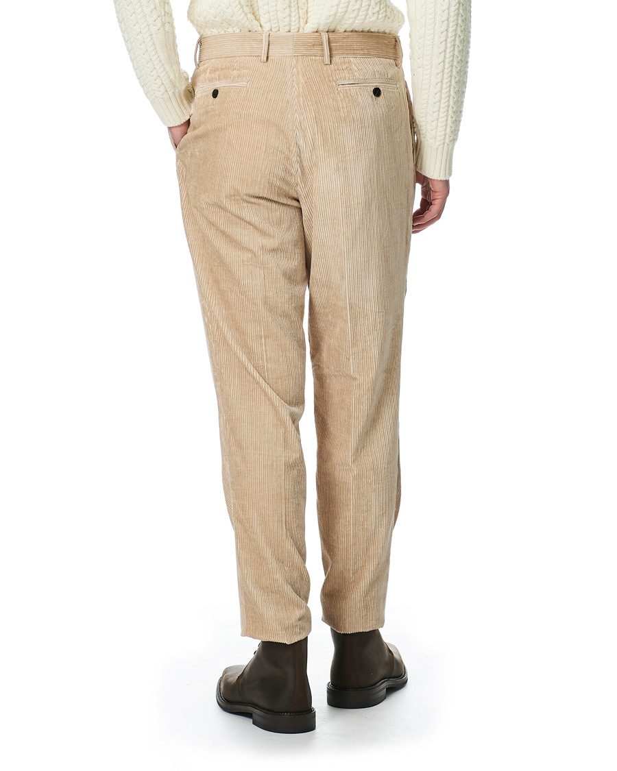Homme | Pantalons | Mackintosh | Wild Pleated Cord Trousers Beige