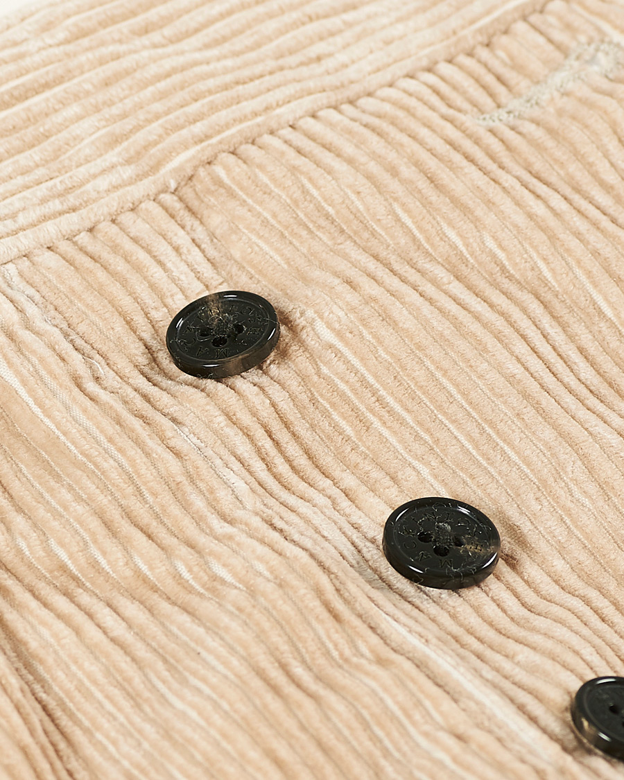 Homme | Pantalons | Mackintosh | Wild Pleated Cord Trousers Beige