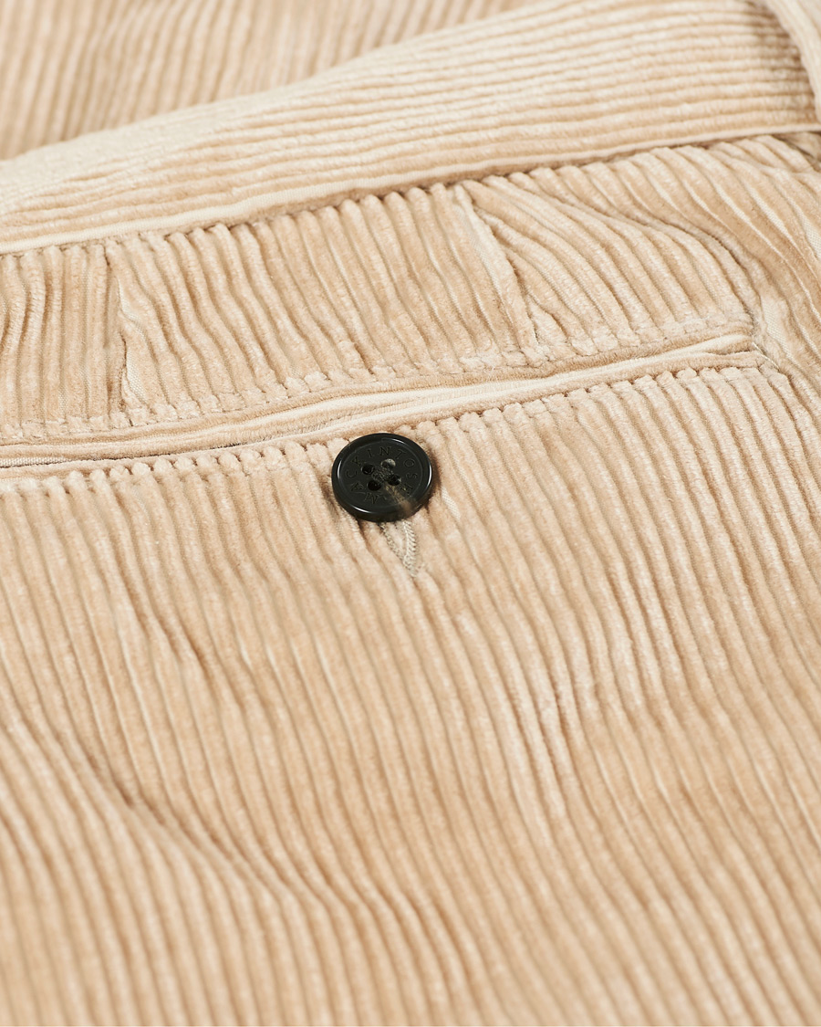 Homme | Pantalons | Mackintosh | Wild Pleated Cord Trousers Beige