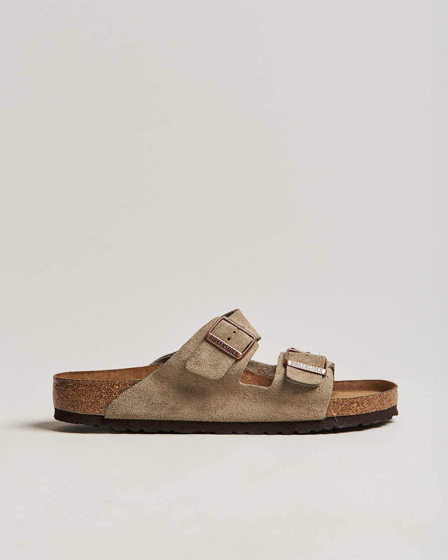 Homme | Sandales Et Mules | BIRKENSTOCK | Arizona Soft Footbed Taupe Suede