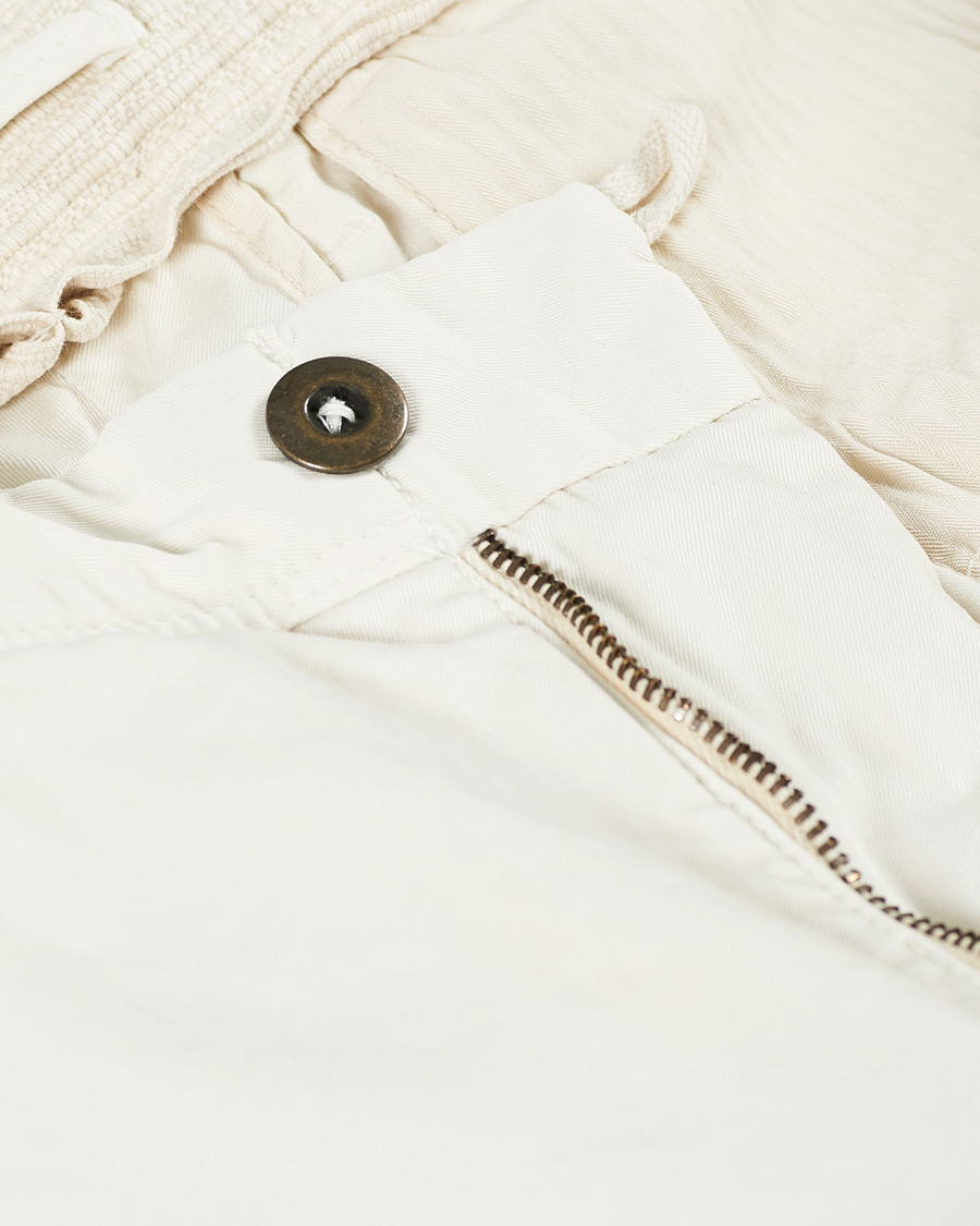 Homme | Pantalons | Incotex | Slim Fit Garment Dyed Slacks Off White