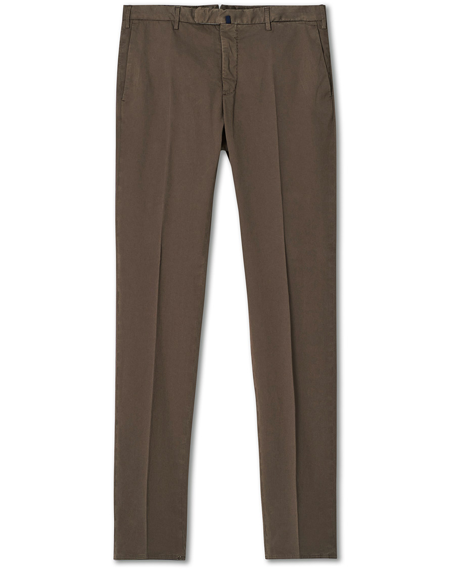 Homme | Pantalons | Incotex | Slim Fit Stretch Chinos Dark Brown