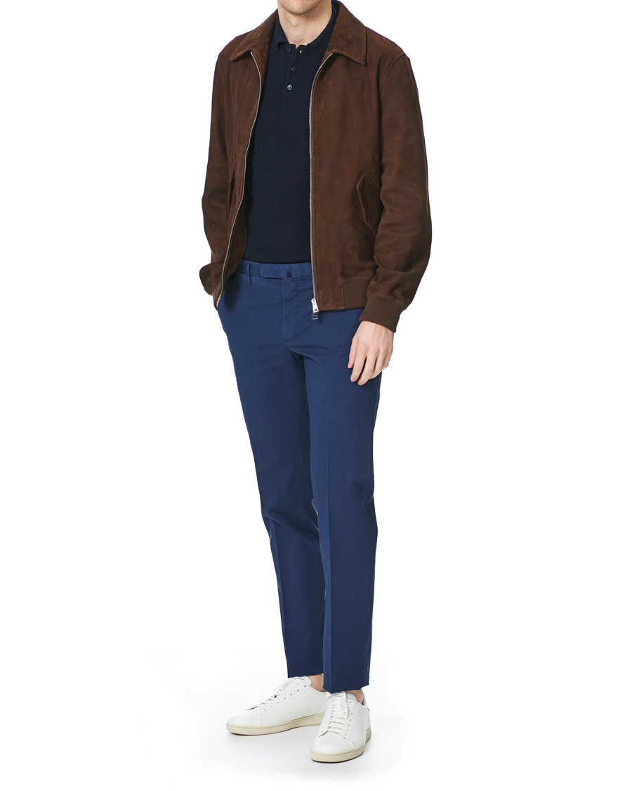 Homme | Pantalons | Incotex | Slim Fit Stretch Chinos Royal Blue