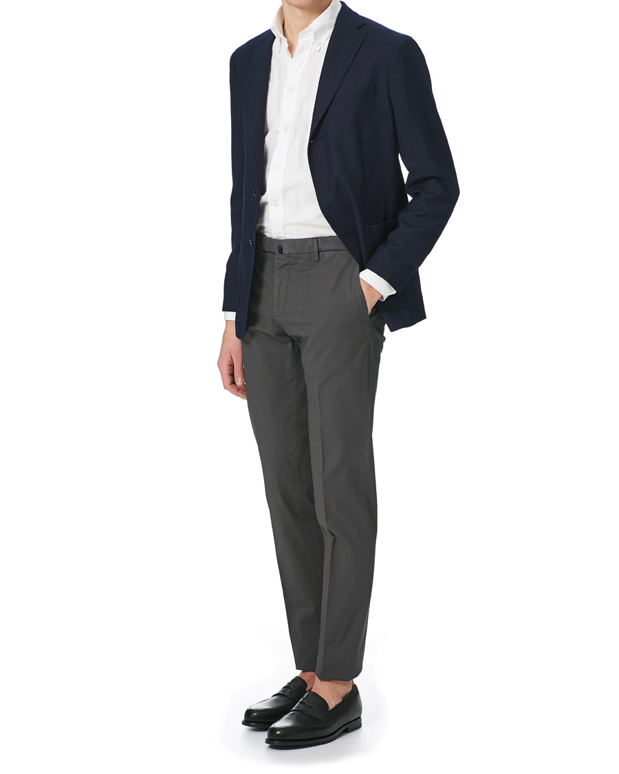 Homme | Pantalons | Incotex | Slim Fit Stretch Chinos Dark Grey