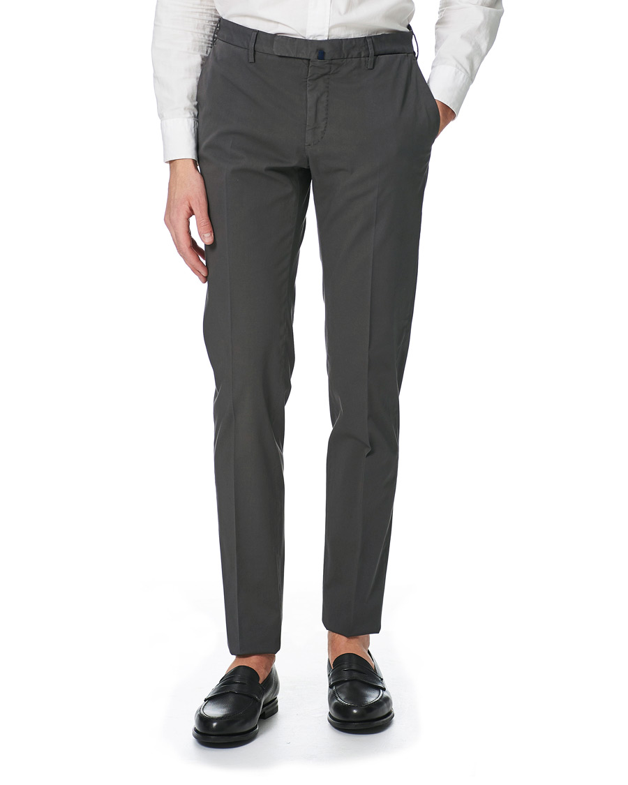 Homme | Pantalons | Incotex | Slim Fit Stretch Chinos Dark Grey