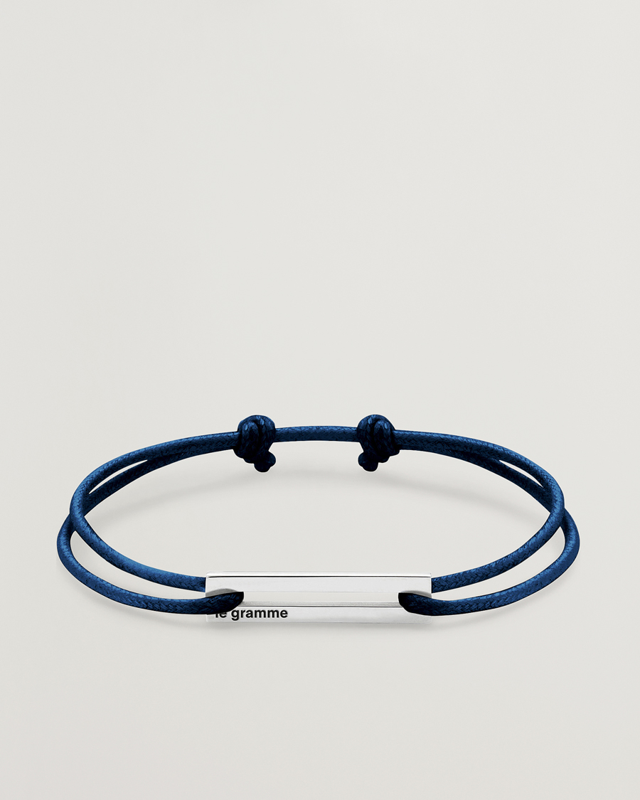 Homme | Bijoux | LE GRAMME | Cord Bracelet Le 17/10 Navy/Sterling Silver