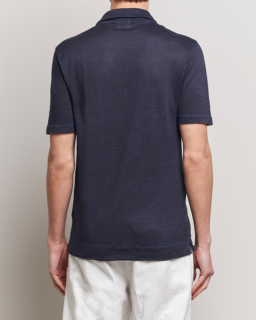 Homme | Polos | Massimo Alba | Wembley Linen Polo Navy