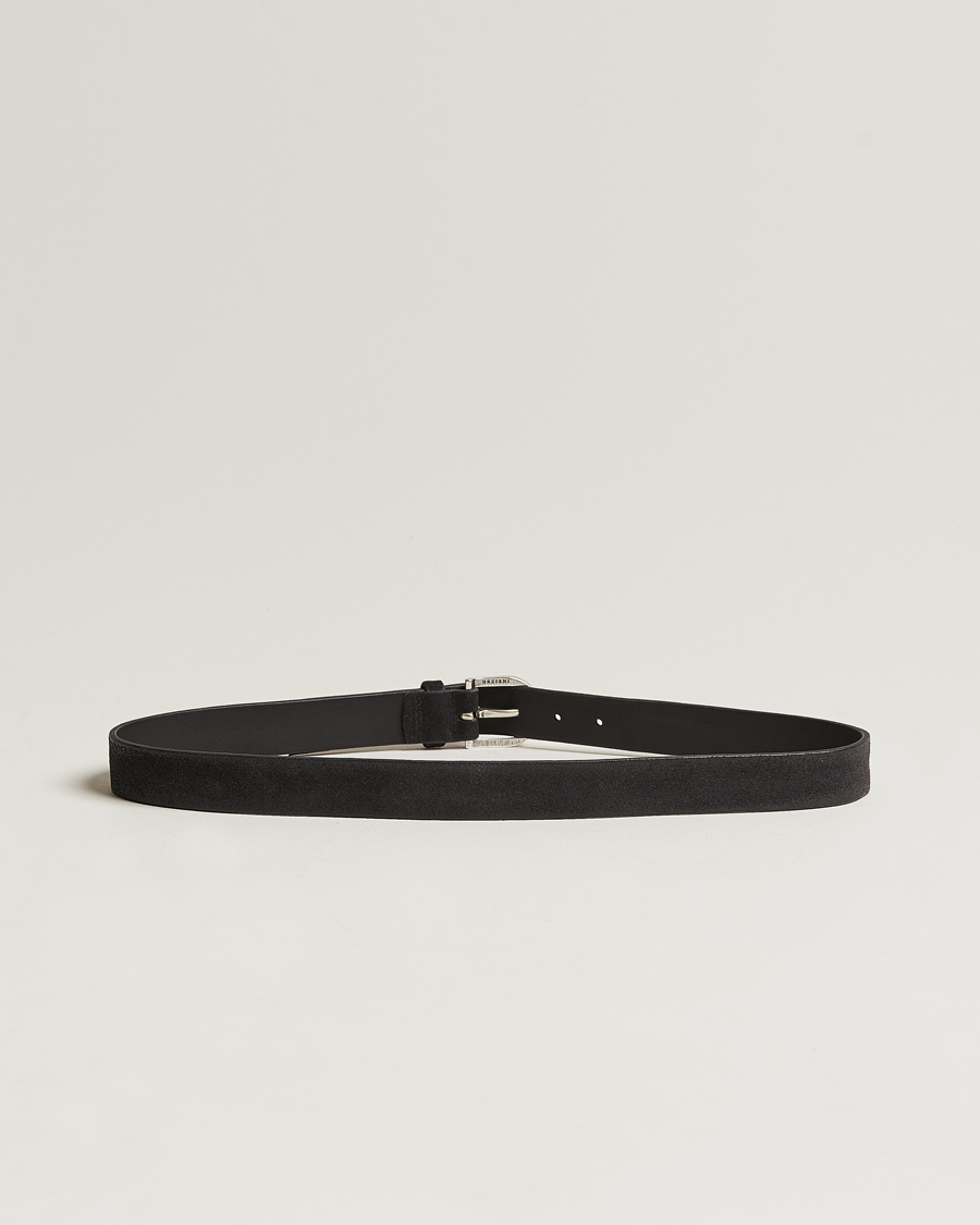 Homme | Orciani Handmade Suede Belt 3 cm Nero | Orciani | Handmade Suede Belt 3 cm Nero