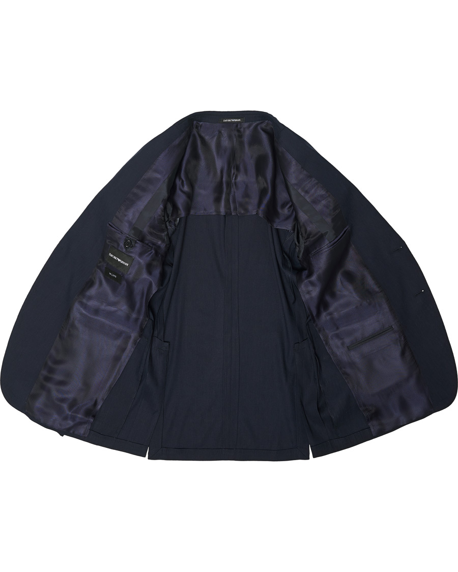 Homme | Blazers | Emporio Armani | Slim Fit Techno Linen Stretch Blazer Navy