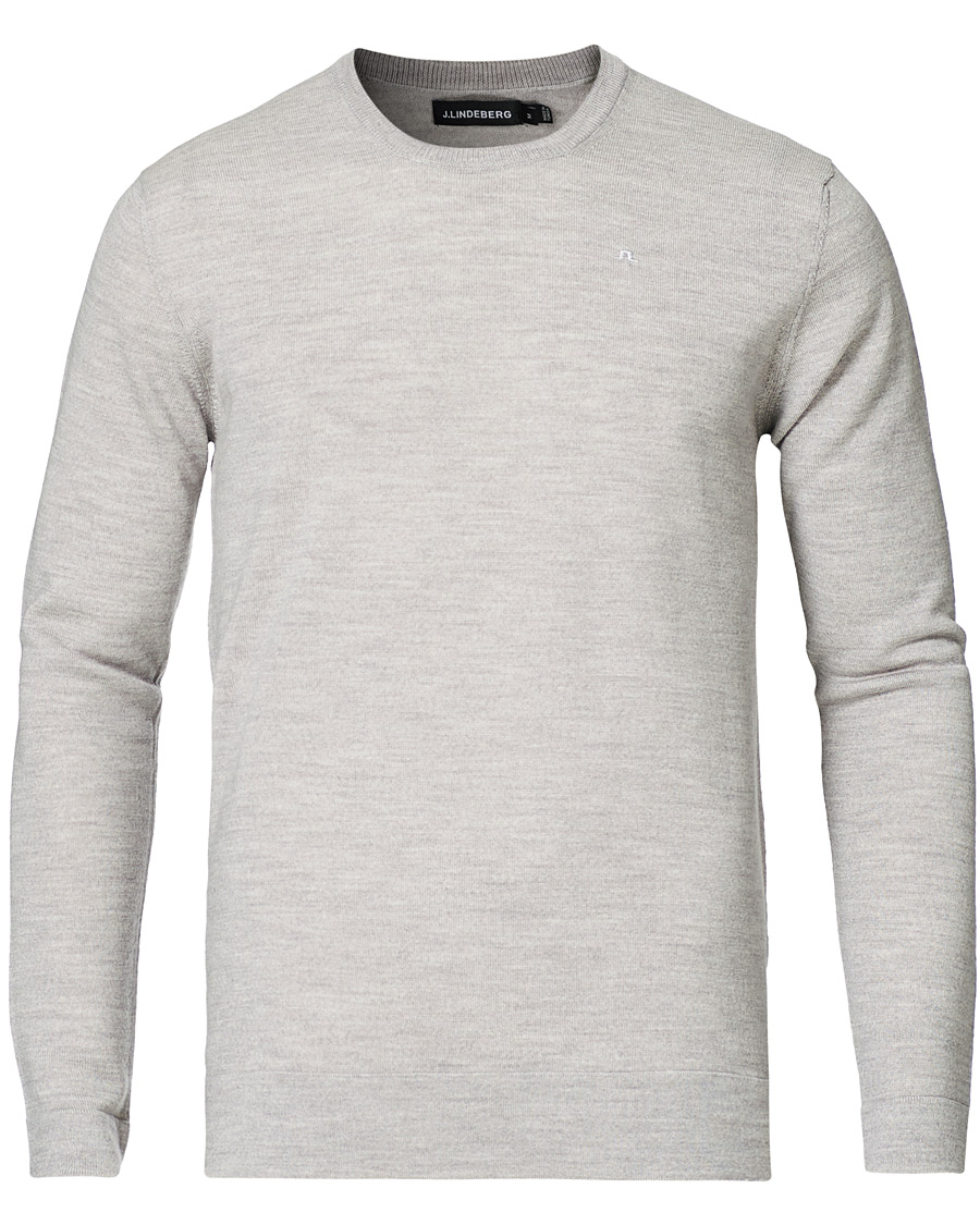 Homme | Pulls Et Tricots | J.Lindeberg | Newman Merino Crew Neck Pullover Stone Grey Melange