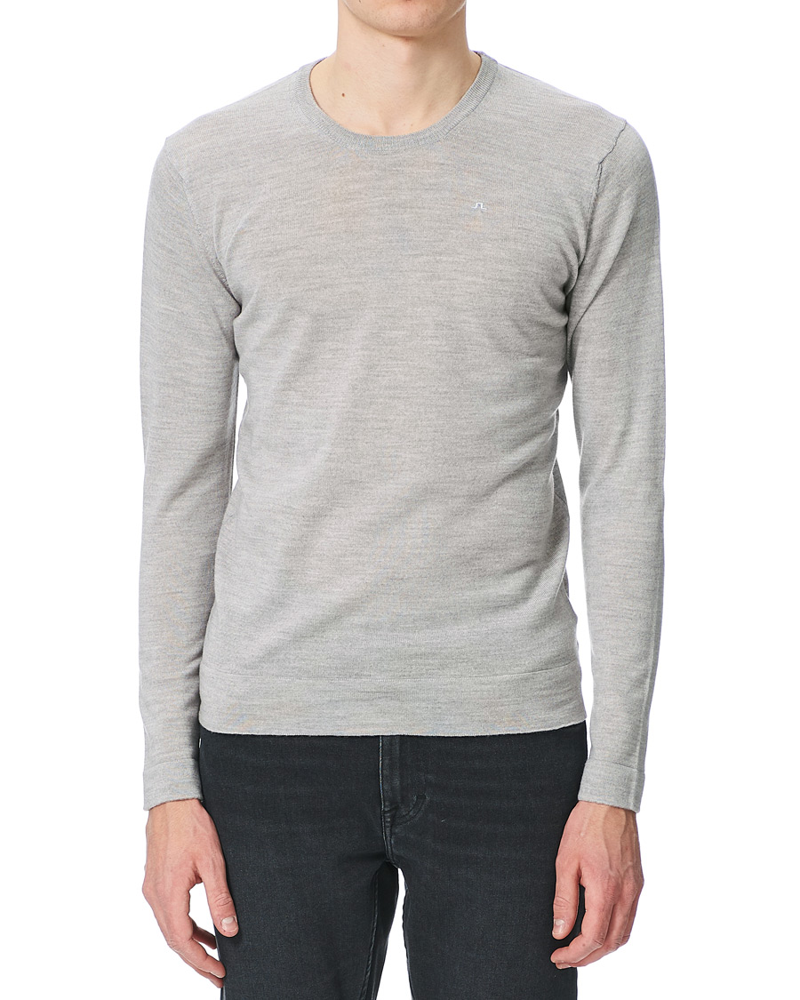 Homme | Pulls Et Tricots | J.Lindeberg | Newman Merino Crew Neck Pullover Stone Grey Melange
